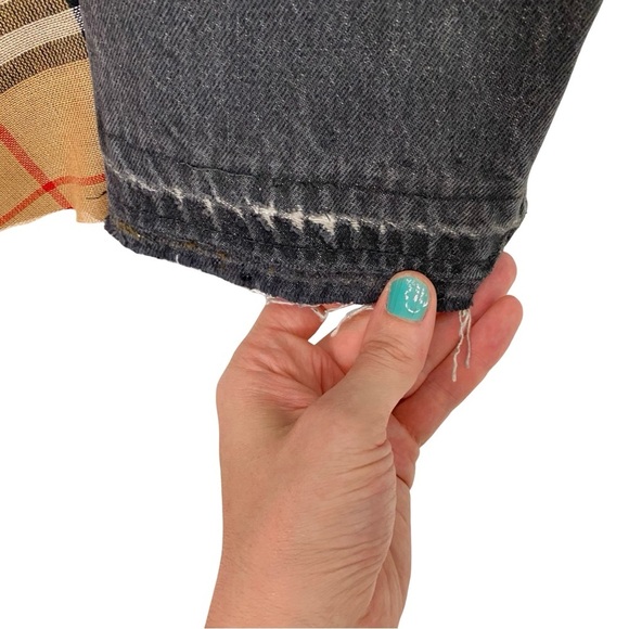 Vintage 80s Levi’s 501 - 0658 Custom Jeans Waist 29 Women Size 6 8 Leopard Plaid - Picture 14 of 16